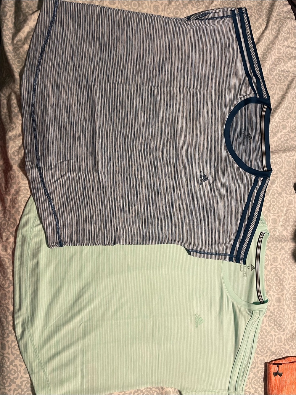 adidas Women's Short Sleeve Tees in Navy Stripe & Mint